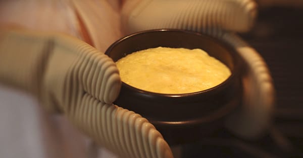 easy steamed eggs with bone broth in a clay pot